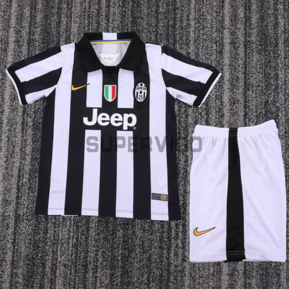 Camiseta Juventus Primera Equipación Retro 2014/15 Blanco/Negro Niño Kit