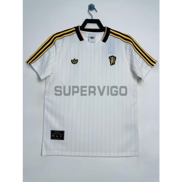 Camiseta Manchester United Terrace Icons Retro 2025/26 Blanco/Amarillo