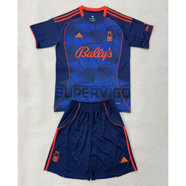 Camiseta Nottingham Forest Tercera Equipación 2025/2026 Azul Marino Niño Kit