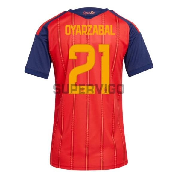 Camiseta Oyarzabal 21 España Primera Equipación 2026 Rojo/Azul Mujer
