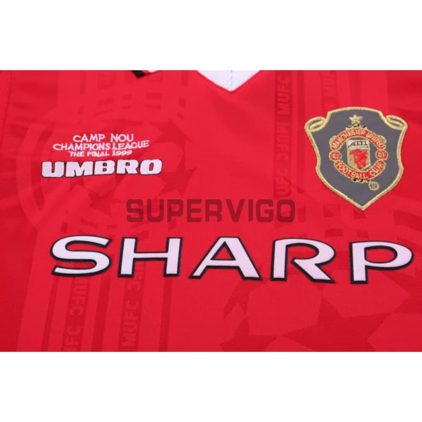 Camiseta Manchester United Primera Equipación Retro 1999/00 Rojo Niño Kit
