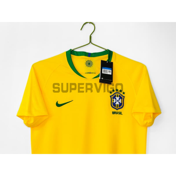 Camiseta Brasil Primera Equipación Retro 2018 Amarillo