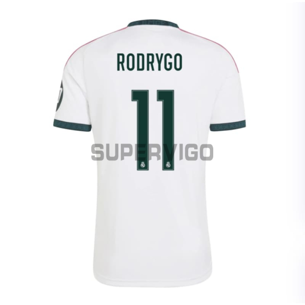 Camiseta RODRYGO 11 Real Madrid Primera Equipación 2026/2027 Blanco con Parche HP