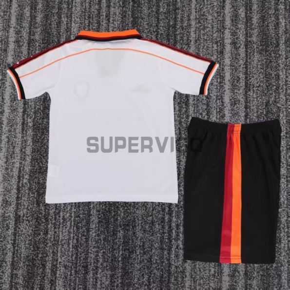 Camiseta AS Roma Segunda Equipación Retro 1998/99 Blanco Niño Kit
