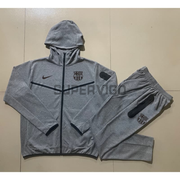 Chandal con Capucha Barcelona 2024/2025 Gris
