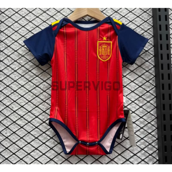 Camiseta España Primera Equipación 2025/2026 Rojo/Azul Baby