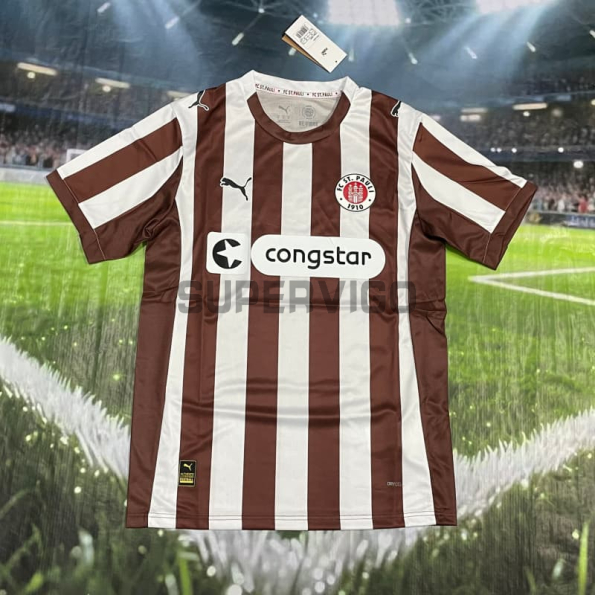 Camiseta FC St. Pauli Primera Equipación 2025/2026 Blanco/Marrón