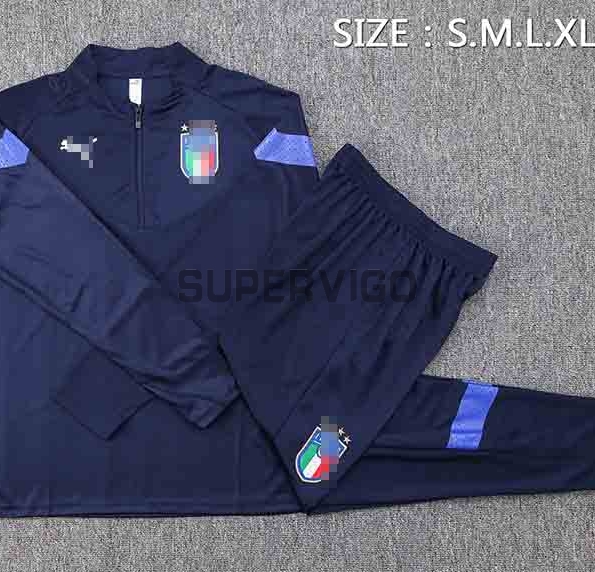 Sudadera De Entrenamiento Italia 2022 Kit Azul Real