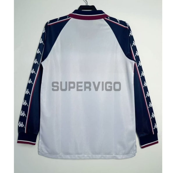 Camiseta Manchester City Segunda Equipación Retro 1997/98 ML Blanco