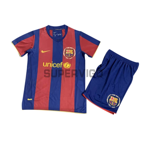 Camiseta Barcelona Primera Equipación Retro 07/08 Niño Kit
