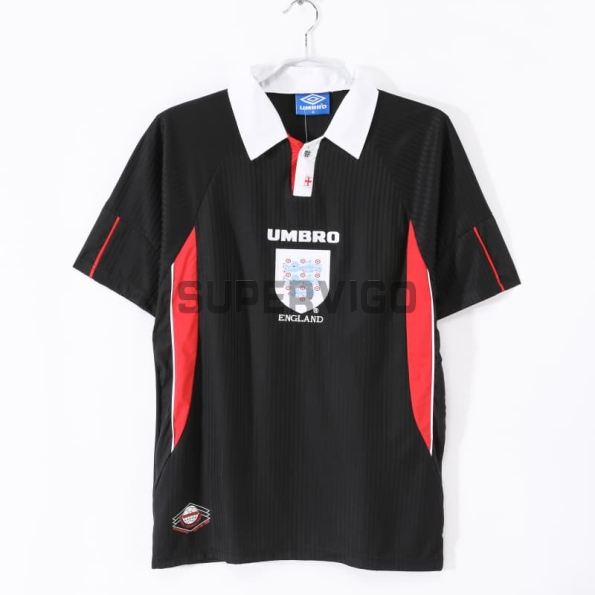 Camiseta Inglaterra Tercera Equipación Retro 1998 Negro