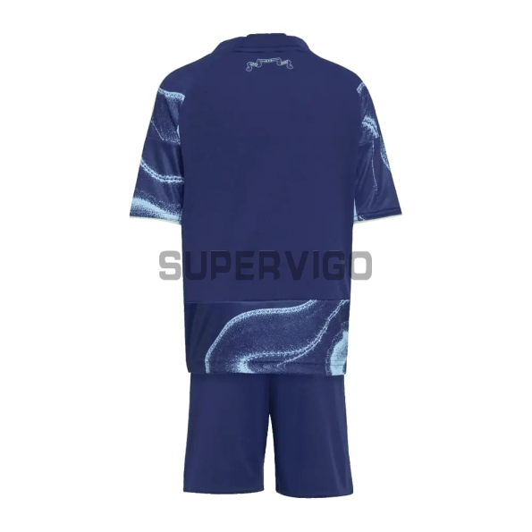 Camiseta Ajax Segunda Equipación 2025/2026 Azul Niño Kit