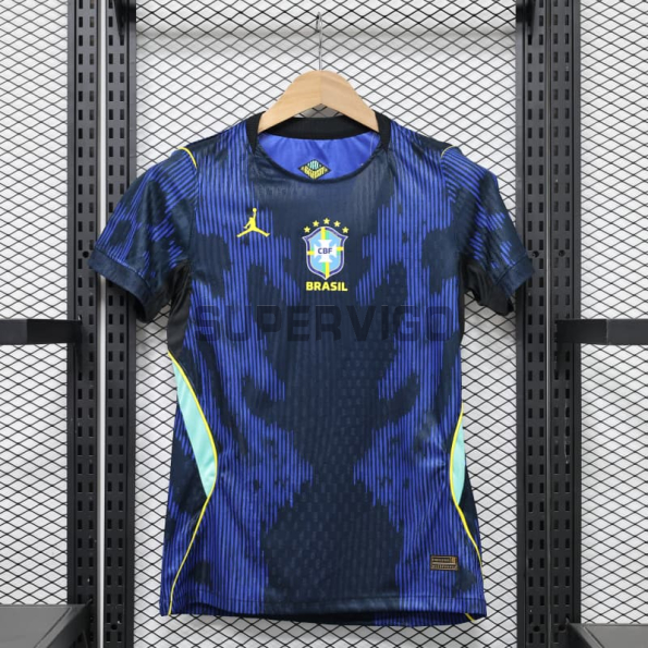 Camiseta Brasil Segunda Equipación Mundial 2026 Azul Mujer (EDICIÓN JUGADOR)
