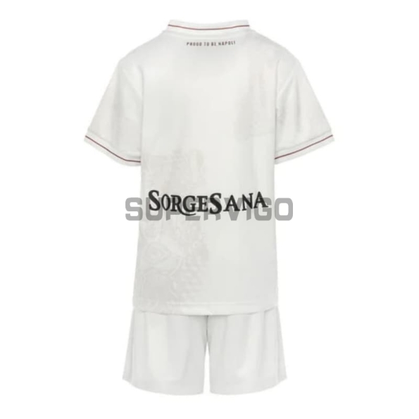Camiseta Napoli Segunda Equipación 2025/2026 Blanco Niño Kit