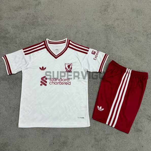 Camiseta Liverpool Segunda Equipación 2026/2027 Blanco Niño Kit