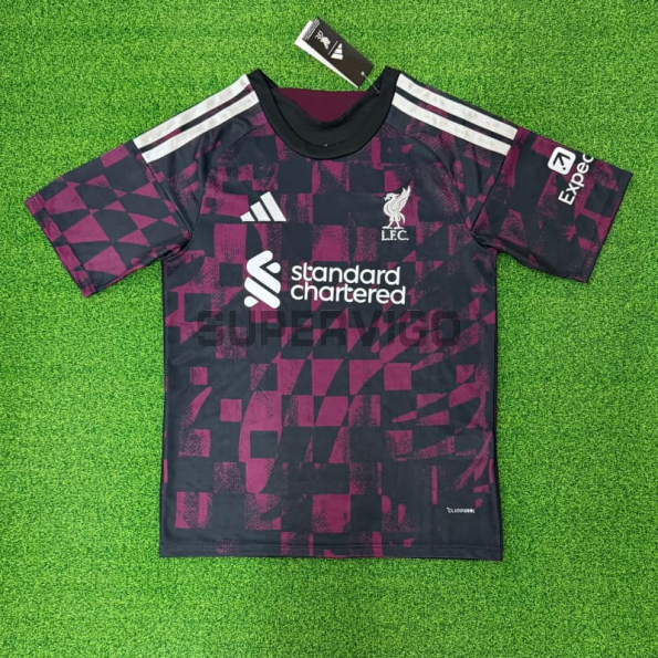 Camiseta Liverpool Tercera Equipación 2026/2027 Negro/Rojo Oscuro