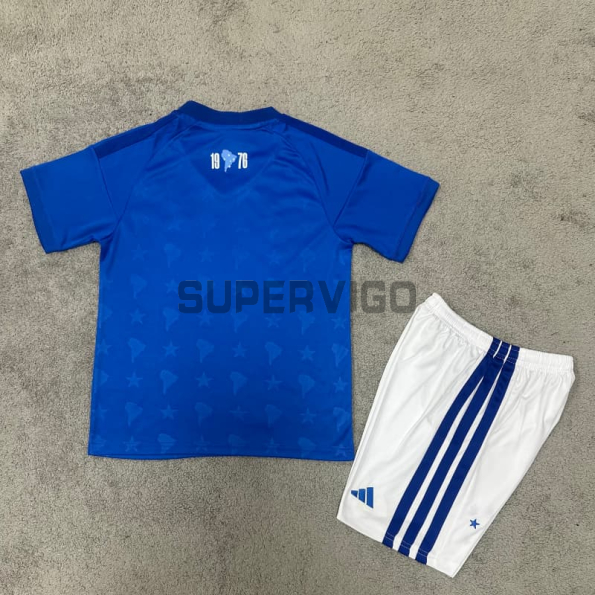 Camiseta Cruzeiro Primera Equipación 2026/2027 Azul/Blanco Niño Kit