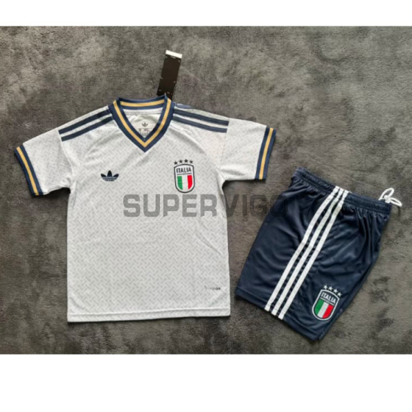 Camiseta Italia Segunda Equipación Mundial 2026 Blanco Niño Kit