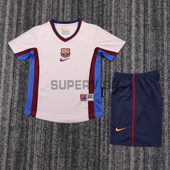 Camiseta Barcelona Segunda Equipación Retro 1998/99 Beige Niño Kit