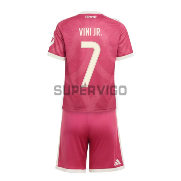 Camiseta VINI JR. 7 Real Madrid Tercera Equipación 2026/2027 Rosa Niño Kit con Parche HP