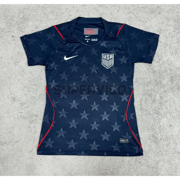 Camiseta EE.UU Segunda Equipación Mundial 2026 Negro Obsidiana Mujer