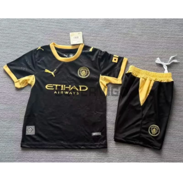 Camiseta Manchester City Segunda Equipación 20262027 Negro Niño Kit