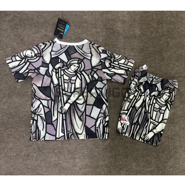 Camiseta Inglaterra x Palace 2026 Edición Especial Niño Kit Negro/Gris/Blanco