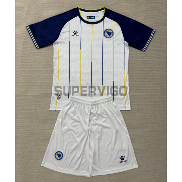 Camiseta Bosnia y Herzegovina Segunda Equipación Mundial 2026 Blanco Niño Kit
