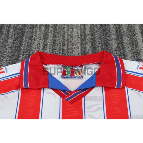 Camiseta Atletico de Madrid Segunda Equipación Retro 1996/1997 Rojo/Blanco Niño Kit