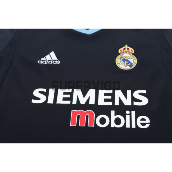Camiseta Real Madrid Segunda Equipación Retro 2003/04 Negro Niño Kit