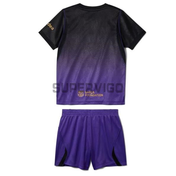 Camiseta Barcelona Segunda Equipación 2026/2027 Negro/Morado Niño Kit