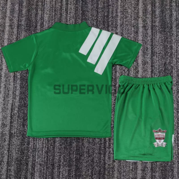 Camiseta Liverpool Segunda Equipación Retro 1992/1993 Verde Niño Kit