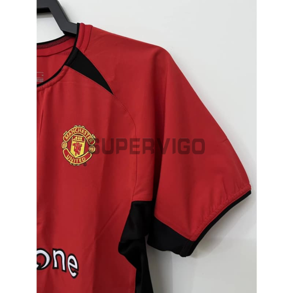Camiseta Manchester United Primera Equipación Retro 2002/04 Rojo