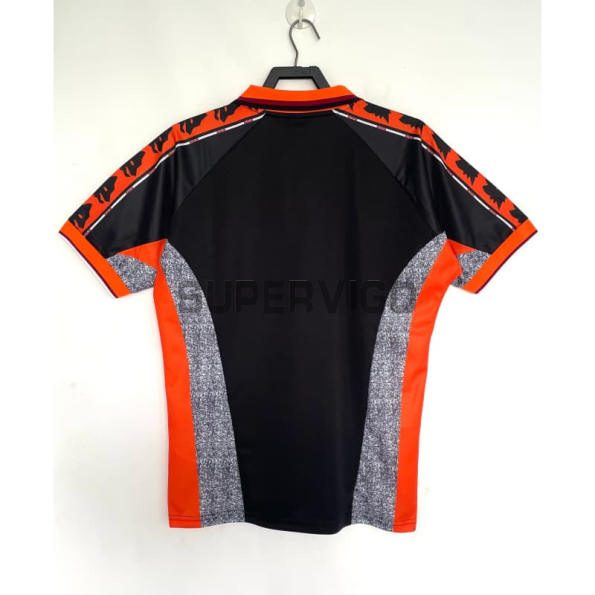 Camiseta AS Roma Tercera Equipación Retro 1998/99 Negro/Naranja/Gris