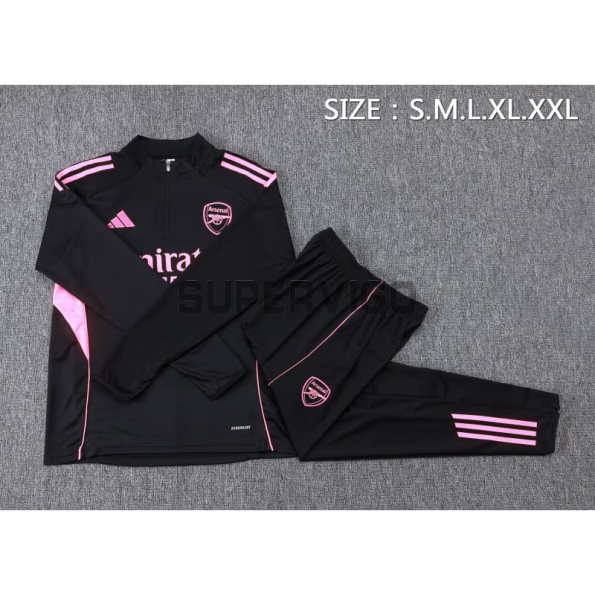 Sudadera De Entrenamiento Arsenal 2025/2026 Kit Negro/Rosa