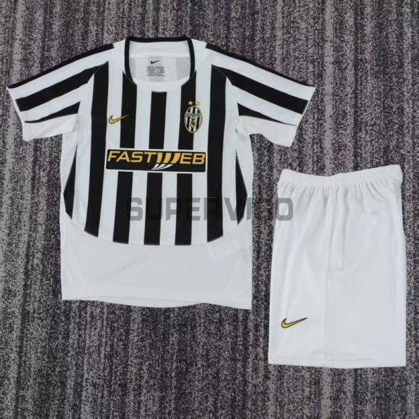 Camiseta Juventus Primera Equipación Retro 2003/2004 Blanco/Negro Niño Kit