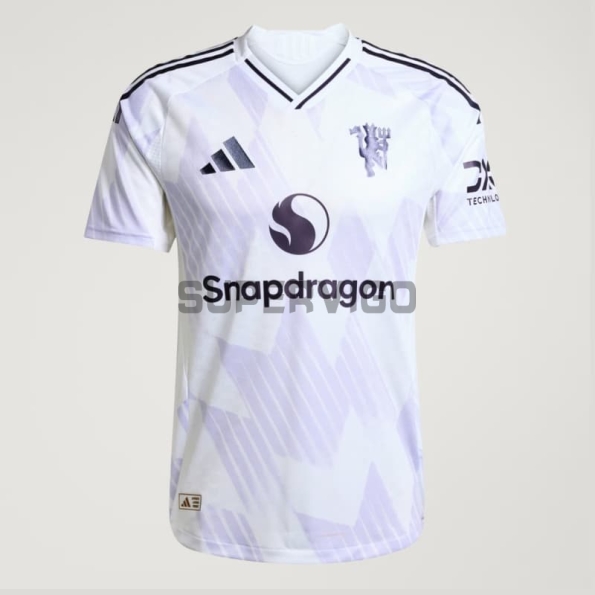 Camiseta Manchester United Segunda Equipación 2025/2026 Blanco/Morado Claro