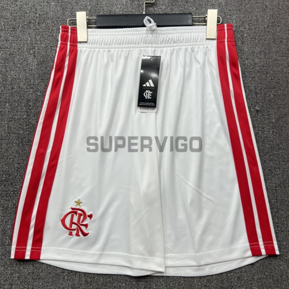 Pantalón Corto Flamengo Primera Equipación 2026/2027 Blanco/Rojo