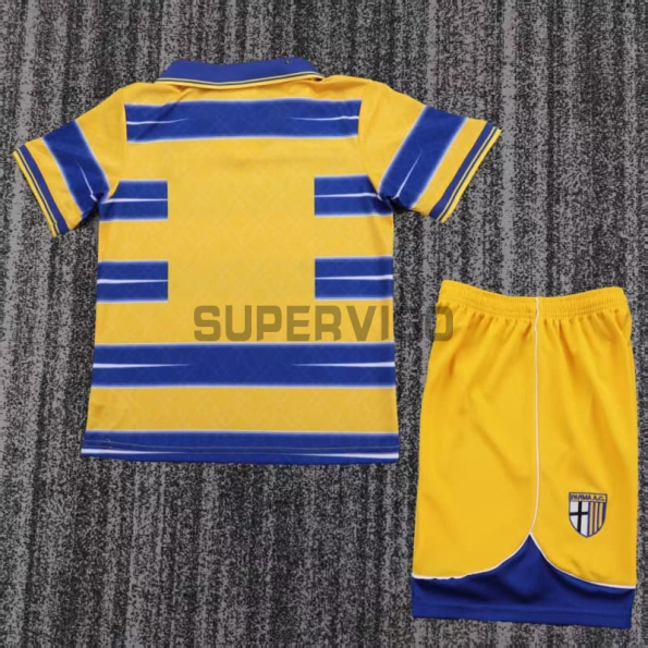 Camiseta Parma Calcio Primera Equipación Retro 1998/99 Amarillo/Azul Niño Kit