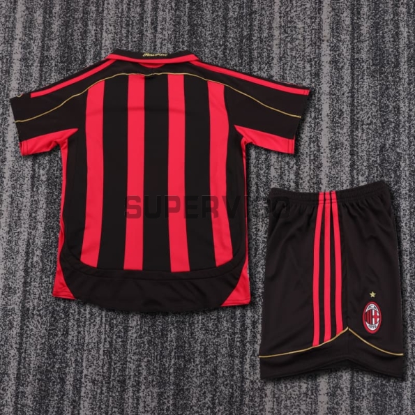 Camiseta MALDINI 3 AC Milan Primera Equipación Retro 2006/07 Niño Kit Rojo/Negro