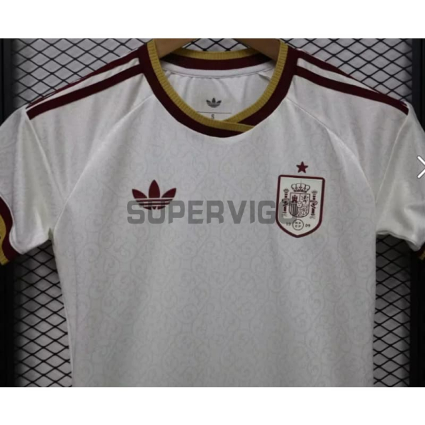 Camiseta España Segunda Equipación Mundial 2026 Blanco/Rojo Mujer (EDICIÓN JUGADOR)