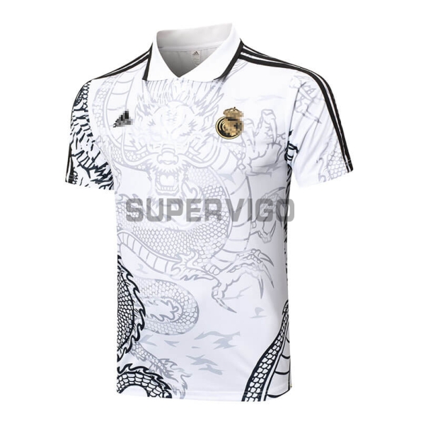 Polo Real Madrid 2024/2025 Blanco con Estampado