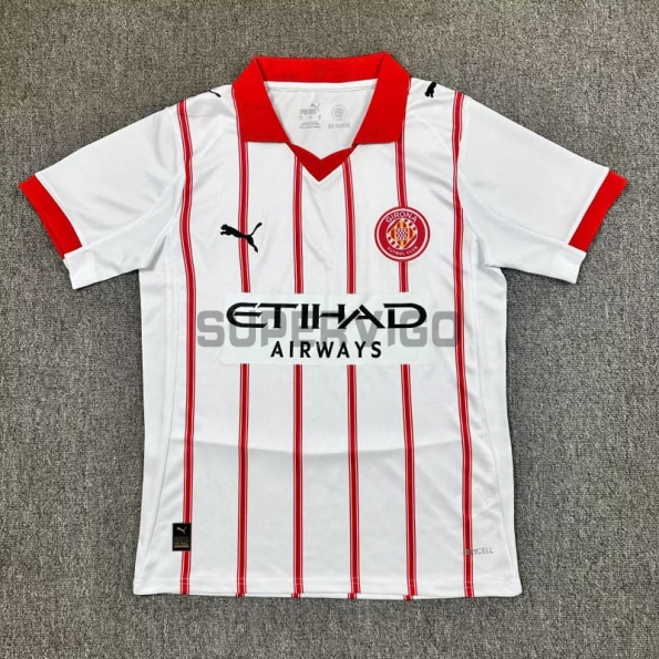 Camiseta Girona Primera Equipación 2025/2026 Blanco/Rojo