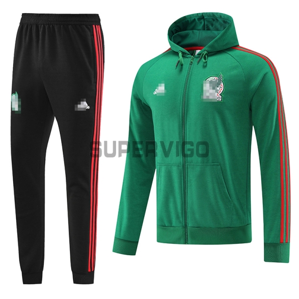 2022 Mexico Green/Red Hoodie Training Kit (Jacket+Trouser)