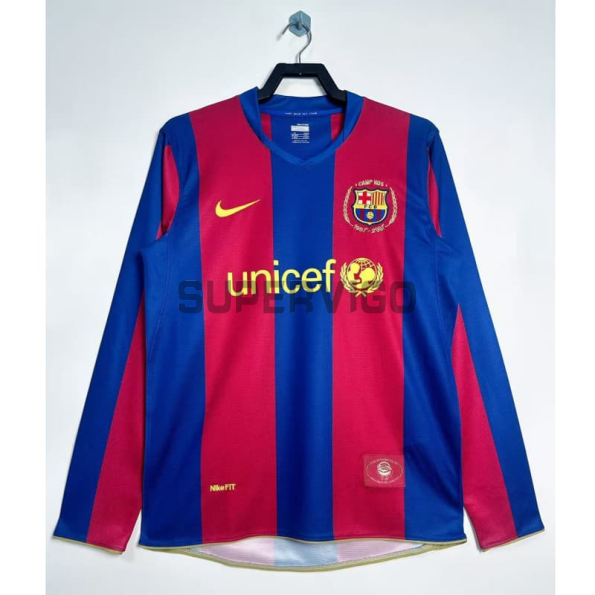 Camiseta Barcelona Primera Equipación Retro 2007/08 ML Rojo/Azul