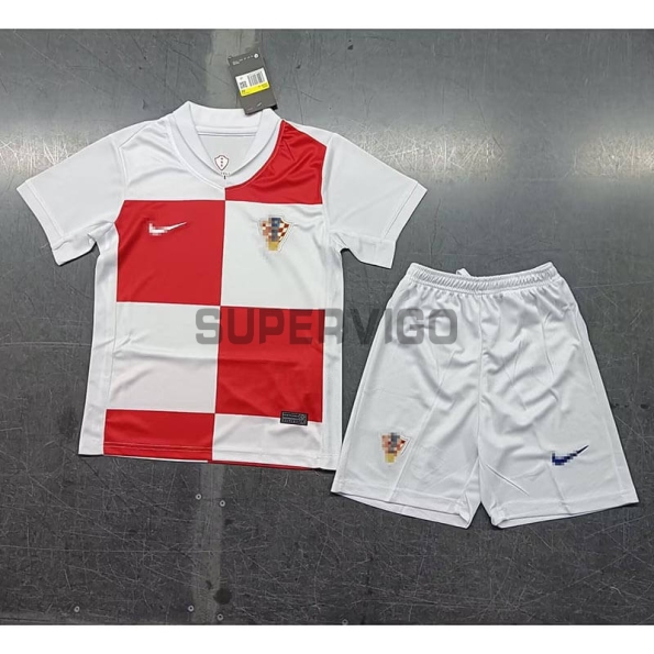 Camiseta Croacia Primera Equipación 2024 Niño Kit