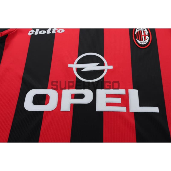 Camiseta AC Milan Primera Equipación Retro 1997/98 Rojo/Negro Niño Kit