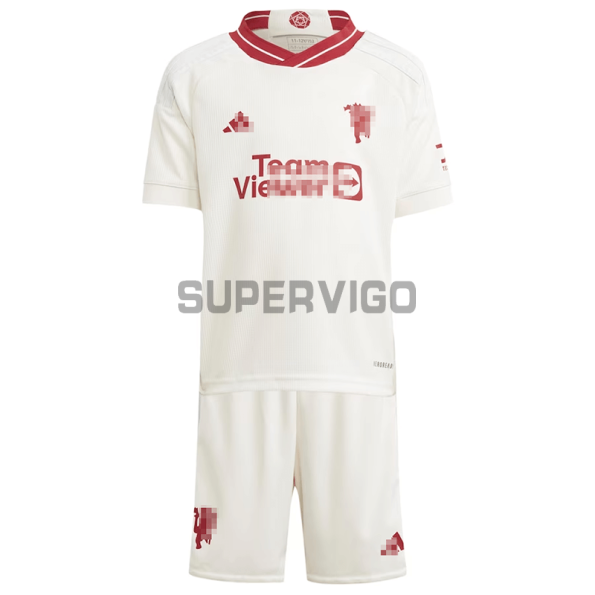 Camiseta Manchester United Tercera Equipación 2023/2024 Niño Kit