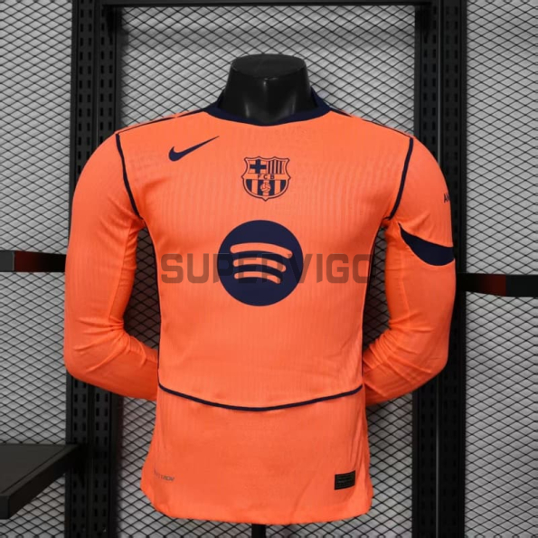 Camiseta Barcelona Tercera Equipación 2025/2026 ML Naranja (EDICIÓN JUGADOR)