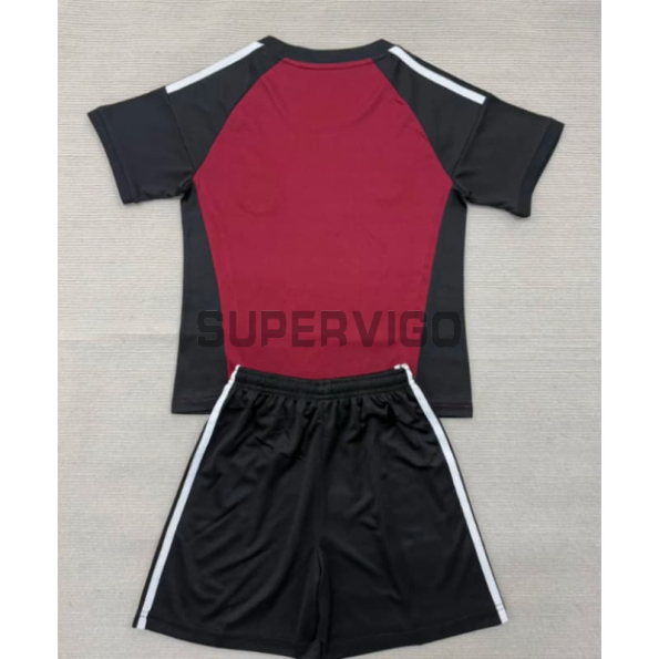 Camiseta de Portero España Segunda Equipación Mundial 2026 Rojo/Negro Niño Kit
